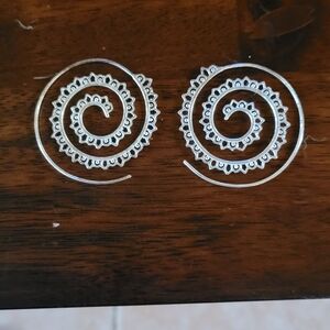 Silver Spiral Earrings